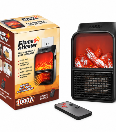 هیتر پریزی Flame Heater طرح شومینه، ۱۰۰۰ وات با ریموت، تصویر 1