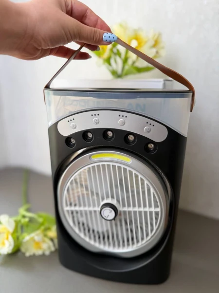 پنکه رومیزی شارژی مه‌پاش با چراغ LED و سه سرعت، تصویر 6