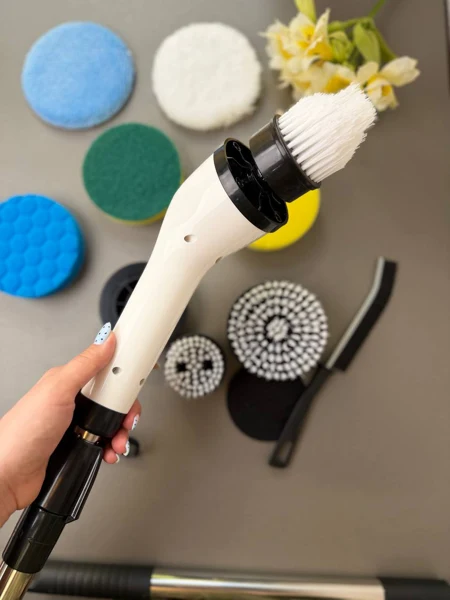 برس نظافت شارژی JY-6010 با نه سری و دسته تلسکوپی، تصویر 15