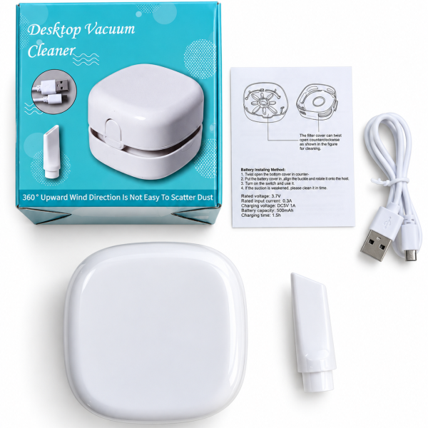 مینی جارو شارژی رومیزی با سری باریک Desktop Vacuum، تصویر 1