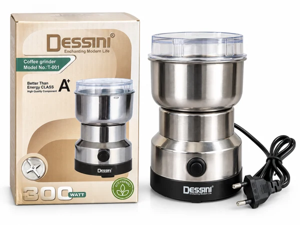 آسیاب قهوه و ادویه دسینی T-001 استیل با توان ۳۰۰ وات، تصویر 1