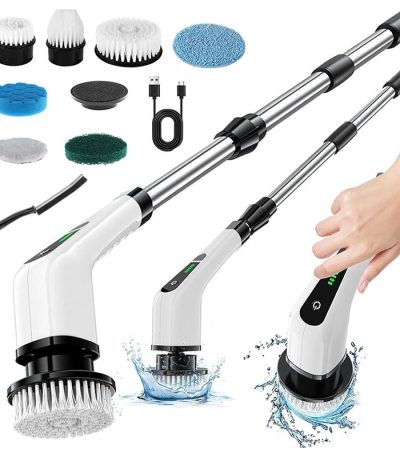 برس نظافت شارژی JY-6010 با نه سری و دسته تلسکوپی، تصویر 1